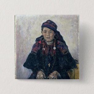 Badge Carré 5 Cm Portrait d'un Cosaque Woman, 1909