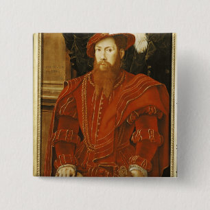 Badge Carré 5 Cm Portrait d'un monsieur de la cour anglaise