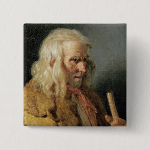 Badge Carré 5 Cm Portrait d'un paysan breton, 1834