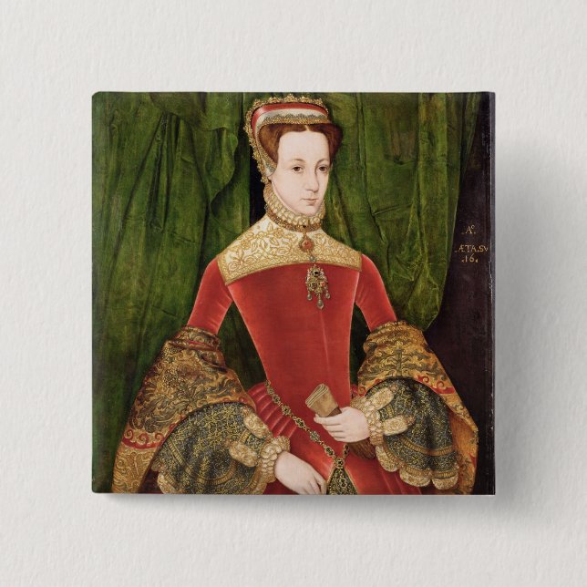 Badge Carré 5 Cm Portrait d'une femme, âgé 16, précédemment (Devant)