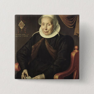 Badge Carré 5 Cm Portrait d'une femme âgée, 1603