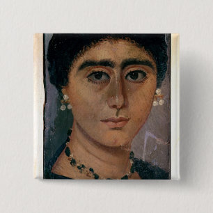 Badge Carré 5 Cm Portrait d'une femme, de Fayum, ęr-4ème siècle