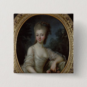 Badge Carré 5 Cm Portrait d'une jeune fille, 1775