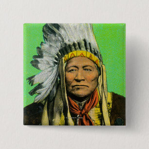 Badge Carré 5 Cm Portrait en chef de Washakie
