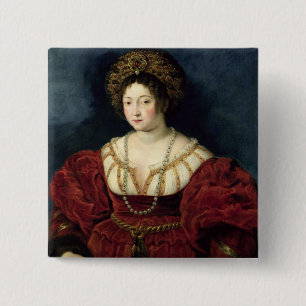 Badge Carré 5 Cm Portrait posthume de d'Este d'Isabella