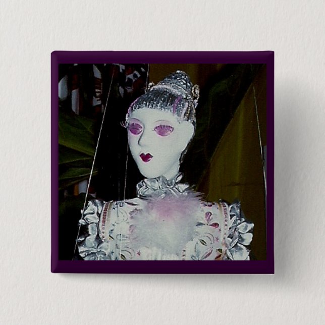 Badge Carré 5 Cm Portrait rose de fleur (Devant)