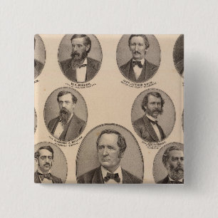Badge Carré 5 Cm Portraits de l'honorable Thomas A. Hendricks