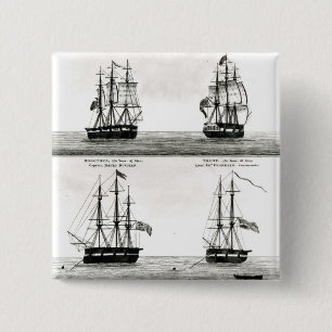 Badge Carré 5 Cm Portraits des navires sur l'expédition polaire