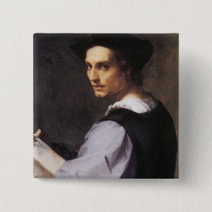 Badge Carré 5 Cm Portriat d'un jeune homme