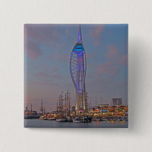 Badge Carré 5 Cm Portsmouth, Hampshire, Angleterre