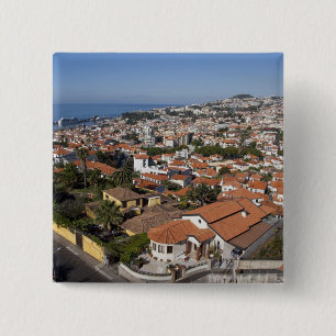 Badge Carré 5 Cm Portugal, île de Madère, Funchal. Téléphérique