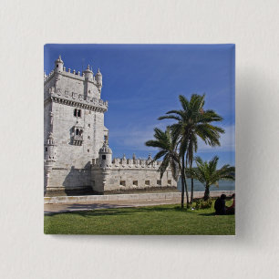 Badge Carré 5 Cm Portugal, Lisbonne. Tour de Belem, un site du patr