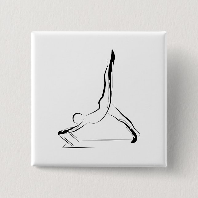 Badge Carré 5 Cm Pose de Pilates (Devant)