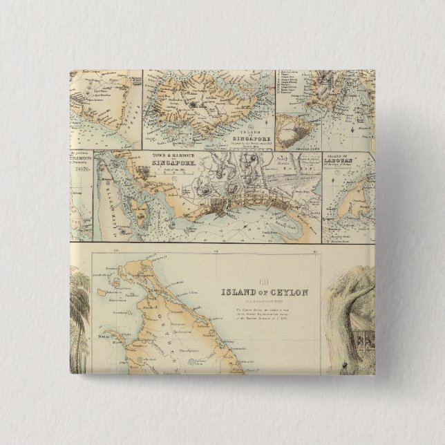 Badge Carré 5 Cm Possession britannique en mer d'Inde (Devant)