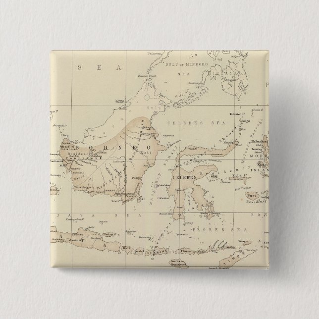 Badge Carré 5 Cm Possession hollandaise dans l'archipel indien (Devant)