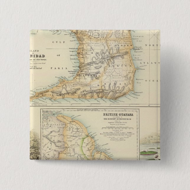 Badge Carré 5 Cm Possessions britanniques sur la côte nord-est (Devant)