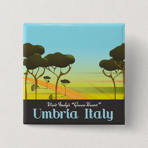 Badge Carré 5 Cm poster de voyage en Ombrie Italie