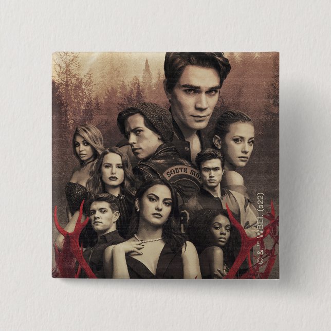 Badge Carré 5 Cm Poster du crâne de cerfs de Riverdale (Devant)
