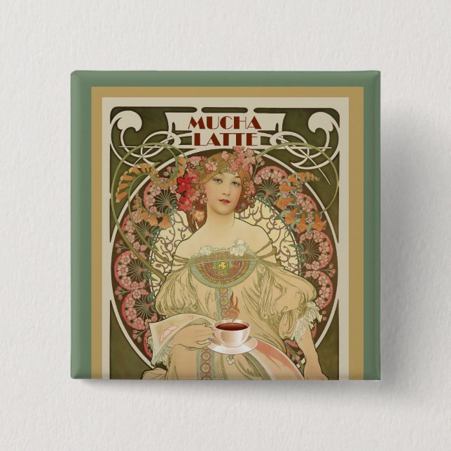 Badge Carré 5 Cm Poster vintage de café (Devant)
