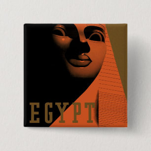 Badge Carré 5 Cm Poster Vintage voyage avec Sphinx, Egypte, Afrique