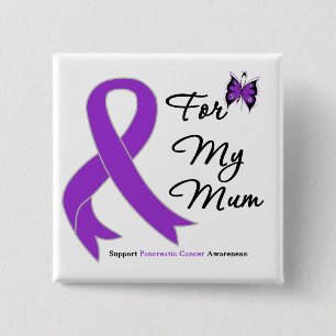 Badge Carré 5 Cm Pour ma conscience de Cancer pancréatique de mama
