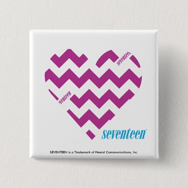 Badge Carré 5 Cm Pourpre 2 de zigzag (Devant)