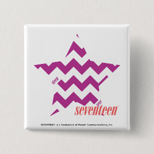 Badge Carré 5 Cm Pourpre 4 de zigzag