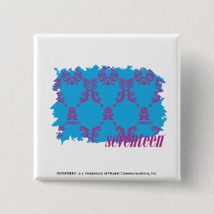 Badge Carré 5 Cm Pourpre-Aqua 4 de damassé