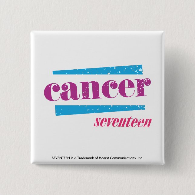 Badge Carré 5 Cm Pourpre de Cancer (Devant)