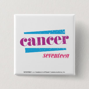 Badge Carré 5 Cm Pourpre de Cancer