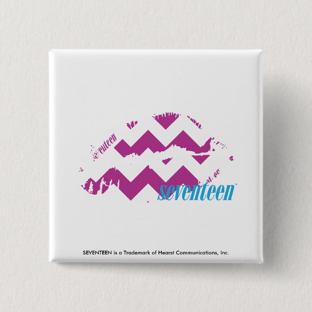 Badge Carré 5 Cm Pourpre de zigzag (Devant)