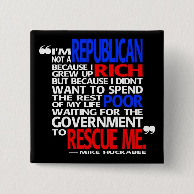 Badge Carré 5 Cm Pourquoi je suis un républicain - bouton (Devant)