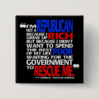 Badge Carré 5 Cm Pourquoi je suis un républicain - bouton