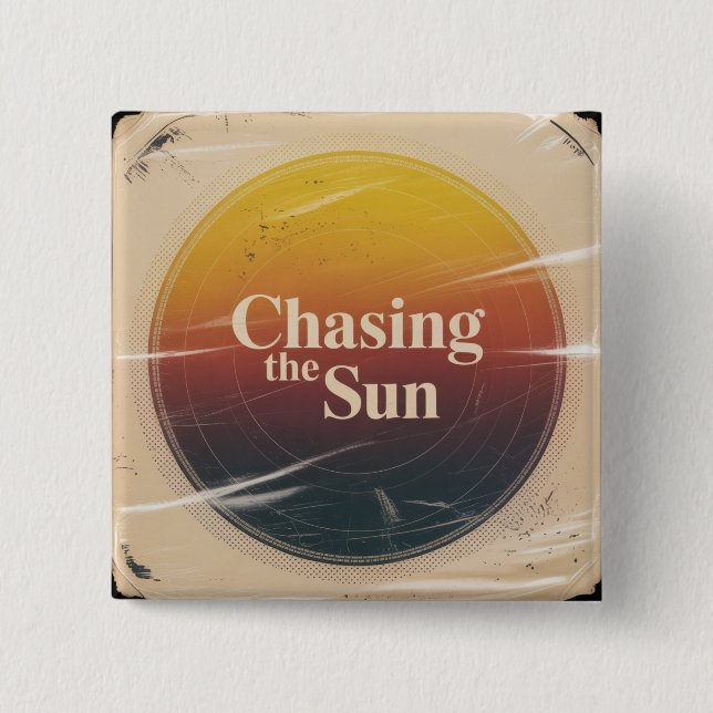 Badge Carré 5 Cm Poursuivre Le Soleil (Devant)