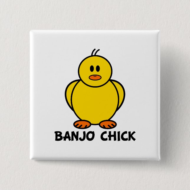 Badge Carré 5 Cm Poussin de banjo (Devant)