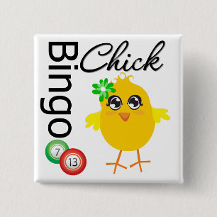 Badge Carré 5 Cm Poussin de bingo-test