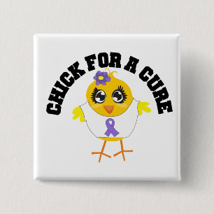 Badge Carré 5 Cm Poussin de la maladie de Hodgkins pour un traiteme