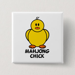 Badge Carré 5 Cm Poussin de Mahjong