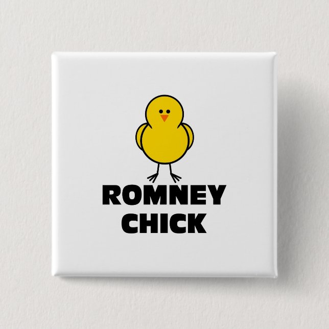 Badge Carré 5 Cm Poussin de Mitt Romney (Devant)