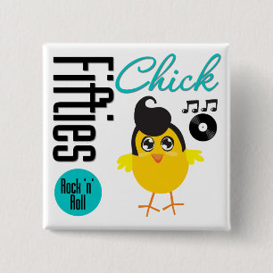 Badge Carré 5 Cm poussin des années 1950