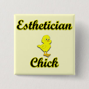 Badge Carré 5 Cm Poussin d'Esthetician