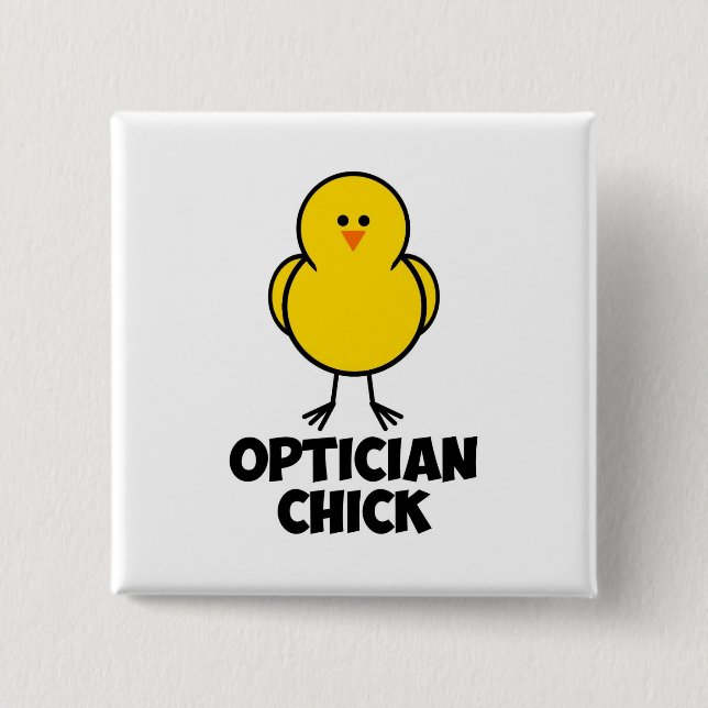 Badge Carré 5 Cm Poussin d'opticien (Devant)