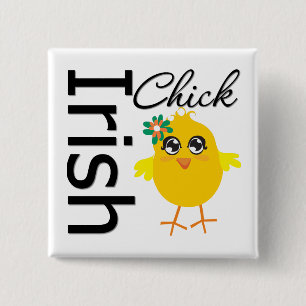 Badge Carré 5 Cm Poussin irlandais