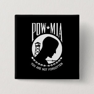 Badge Carré 5 Cm POW MIA Héros militaires américains Prisonniers de