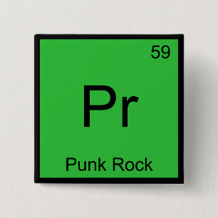 Badge Carré 5 Cm Pr - Tee Punk Rock drôle symbole d'élément de chim