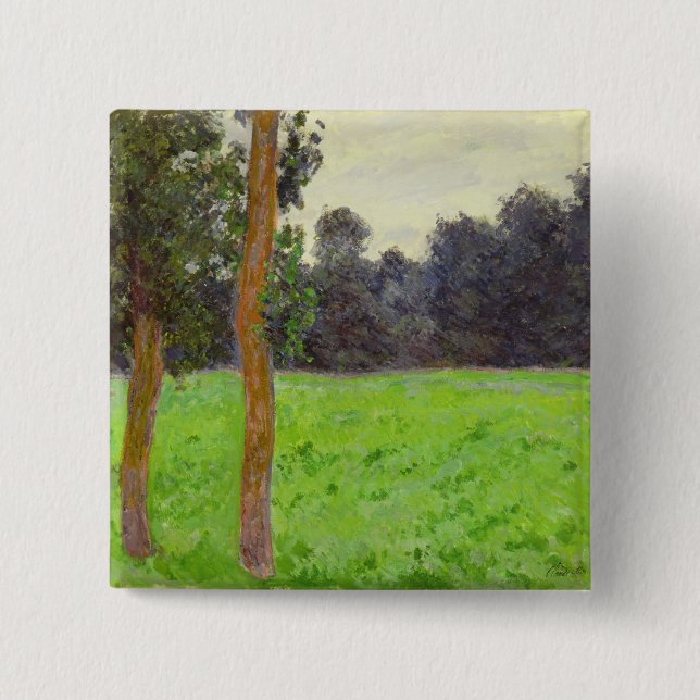 Badge Carré 5 Cm Prairie de La de dans de Claude Monet | Deux (Devant)