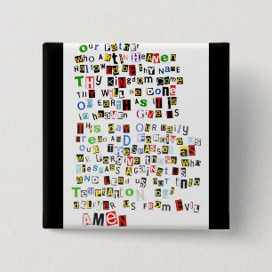 Badge Carré 5 Cm Prayer de seigneur
