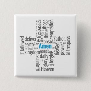 Badge Carré 5 Cm Prayer Word Cloud de seigneur