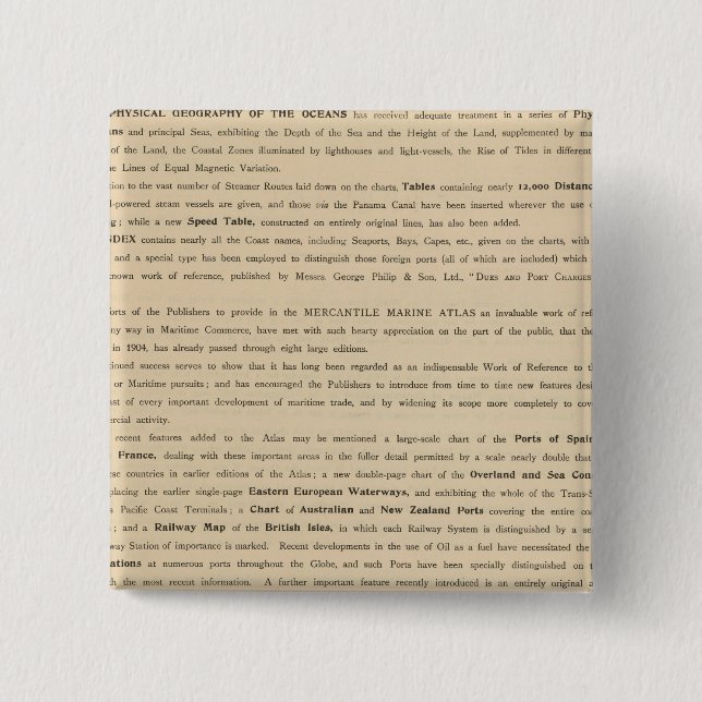 Badge Carré 5 Cm Préface Nouvel atlas marin mercantile (Devant)