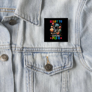 Badge Carré 5 Cm Premier jour Les enfants Bienvenue à l'école Astro